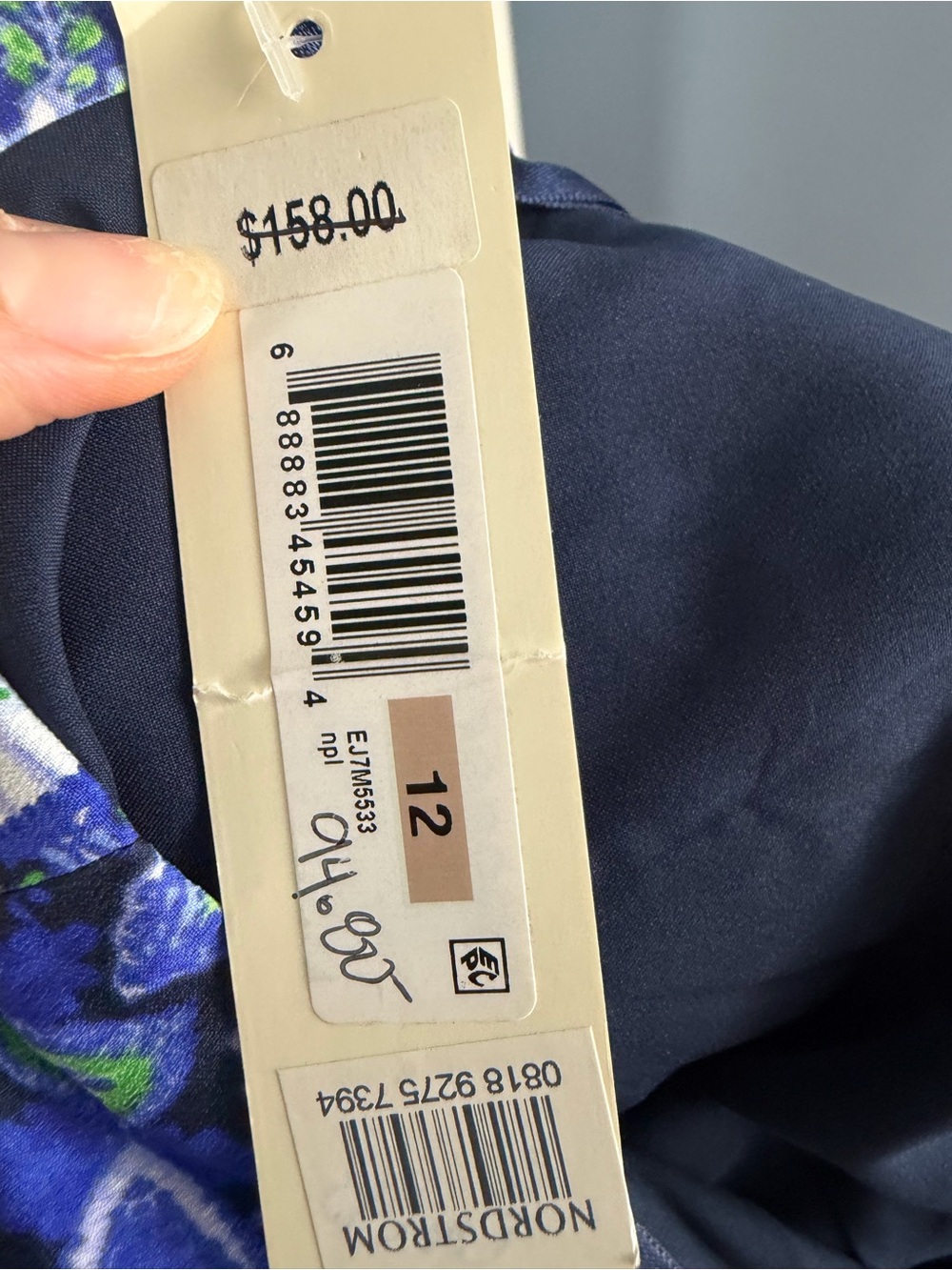 Eliza J Scarf Print Navy and White Floral Halter Maxi Dress - Picture 9 of 10